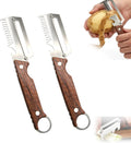 2-Pack Multi-Functional Vegetable Peeler, 3 in 1 Multi Functional Wooden Handle Peeler and Bottle Opener, Kitchen