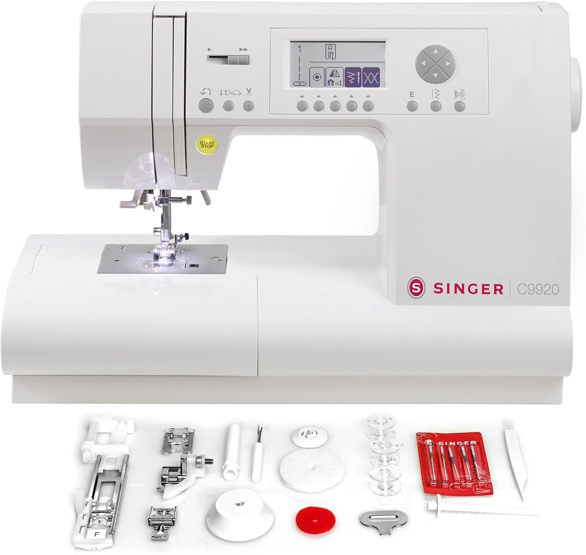 C9920 Heavy Duty Computerized Sewing Machine with Accessory Kit | 810 stitches deliver 1,163 applications, LCD