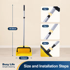 Large Commercial Dustpan with Comb, Upright Heavy Duty Dust Pan