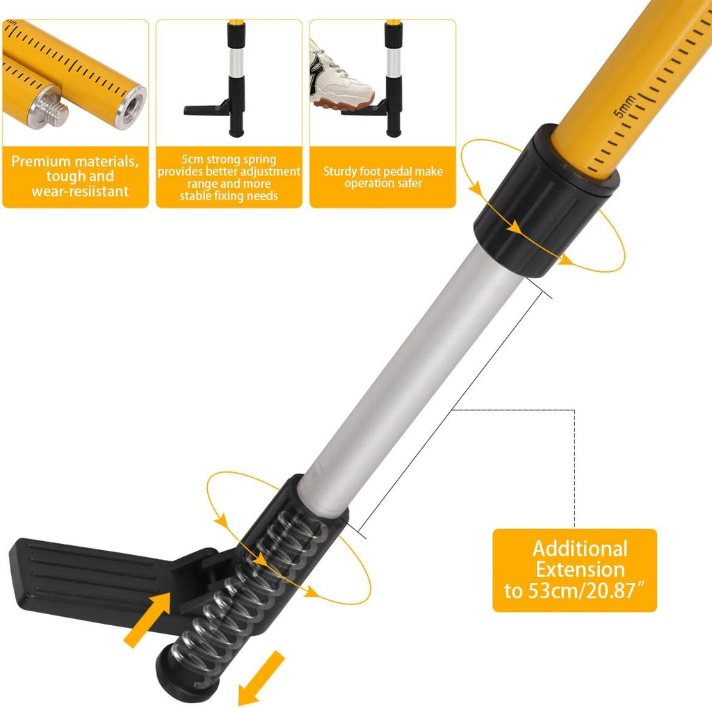 15.8Ft/4.8M Professional Laser Level Pole with Tripod & Mount - 1/4" & 5/8" Adapters, Adjustable Telescoping Laser