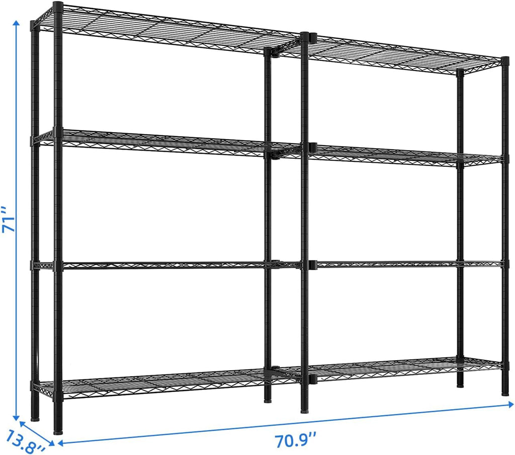 8-Tier Wire Shelving Unit,49.2''W Storage Shelves,Metal Shelving for Storage Rack Shelves for Storage Heavy Duty