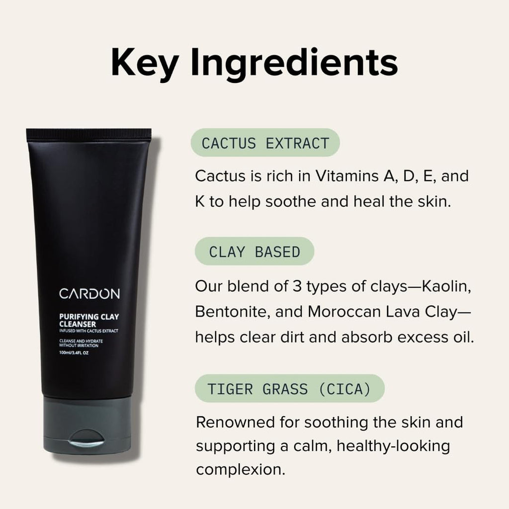 Men's Deep Pore Cleaning Clay Face Wash, 4x Better Than Charcoal, Oily, Acne-Prone Skin | Korean Premium Skin Care |