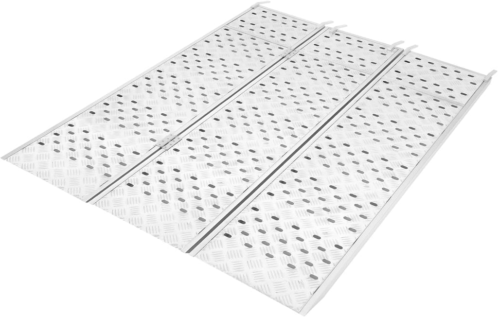 Folding Aluminum Loading Ramp, 77" x 54" Heavy Duty Loading Truck Ramp for Motorcycle ATV UTV Truck, 1500LB Capacity