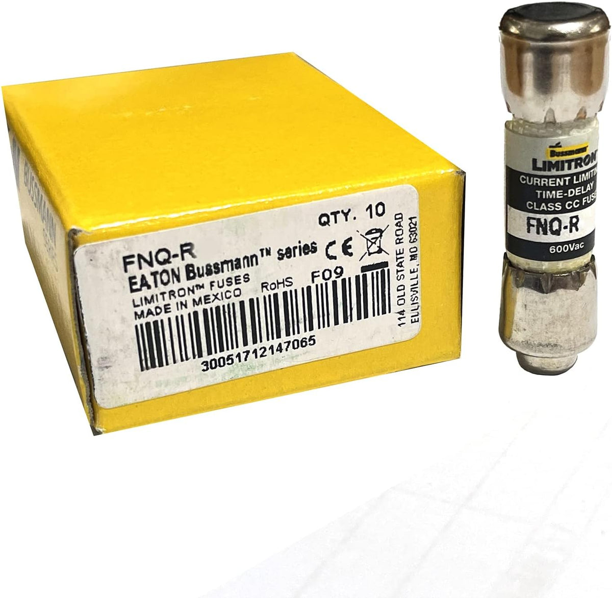 Midget Fuse, Time Delay, FNQ-R, 1/2A, 600V