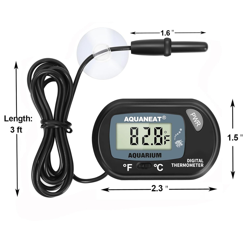Aquarium Thermometer, Fish Tank Thermometer, Digital Temperature Test, with Large LCD Display (3 Packs)