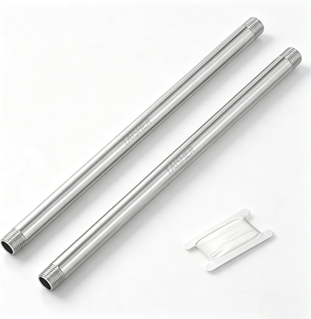 TAISHER 2Pcs Thickened Nipple Cast Pipe 1/2" NPT Male, 12" Length