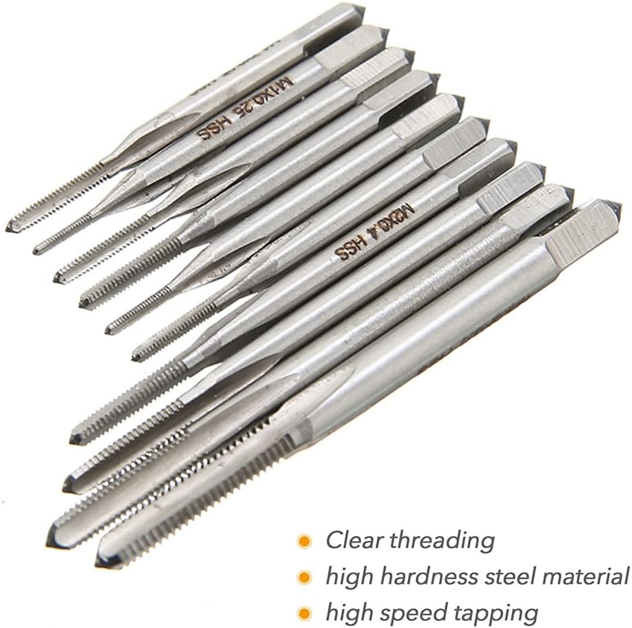 10pcs Micro Taps Bit Small Hand Screw Thread Taps M1-M3.5 with Tap Wrench