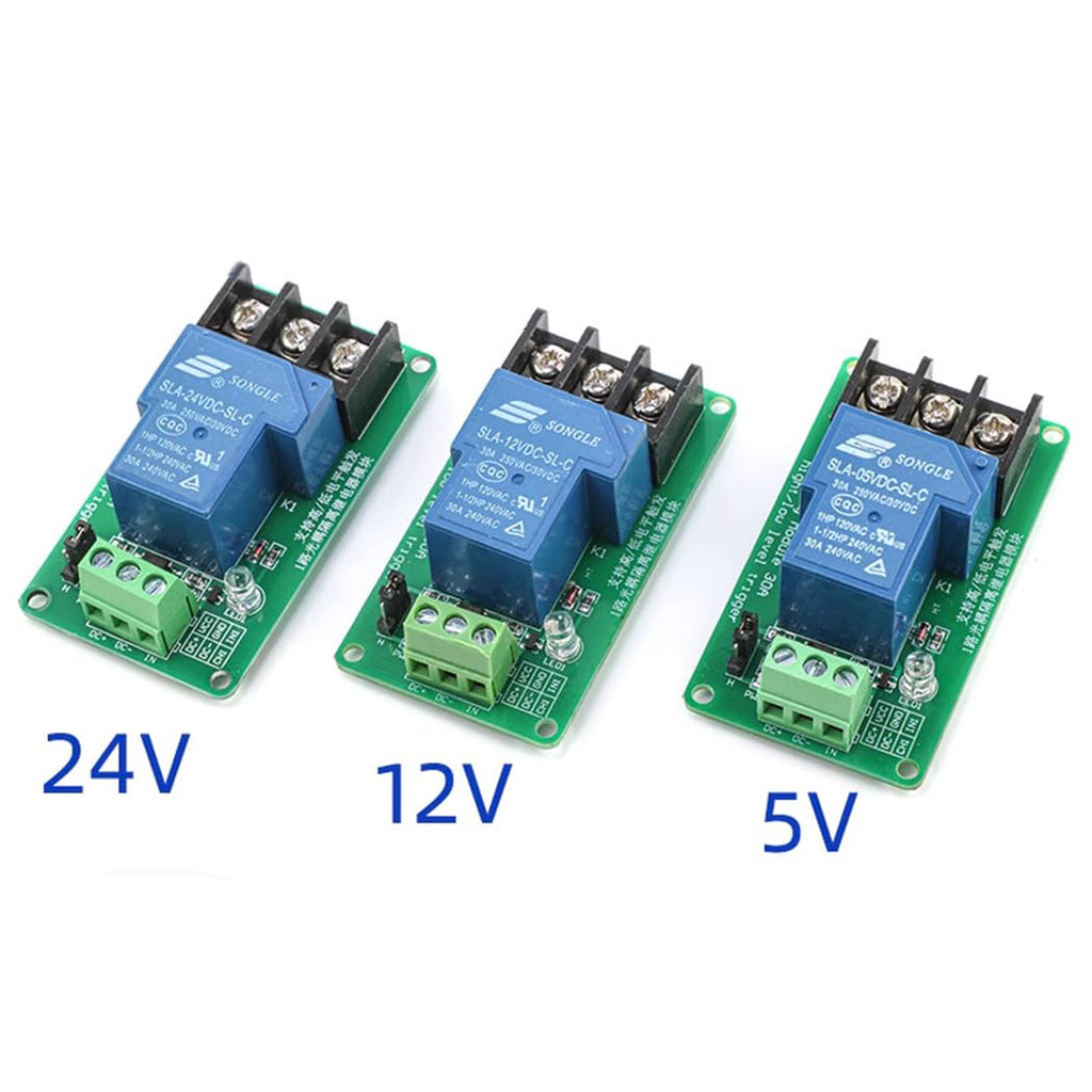 HiLetgo 2pcs 12V 30A One Channel Relay Module Optocoupler Isolation High and Low Trigger 12V