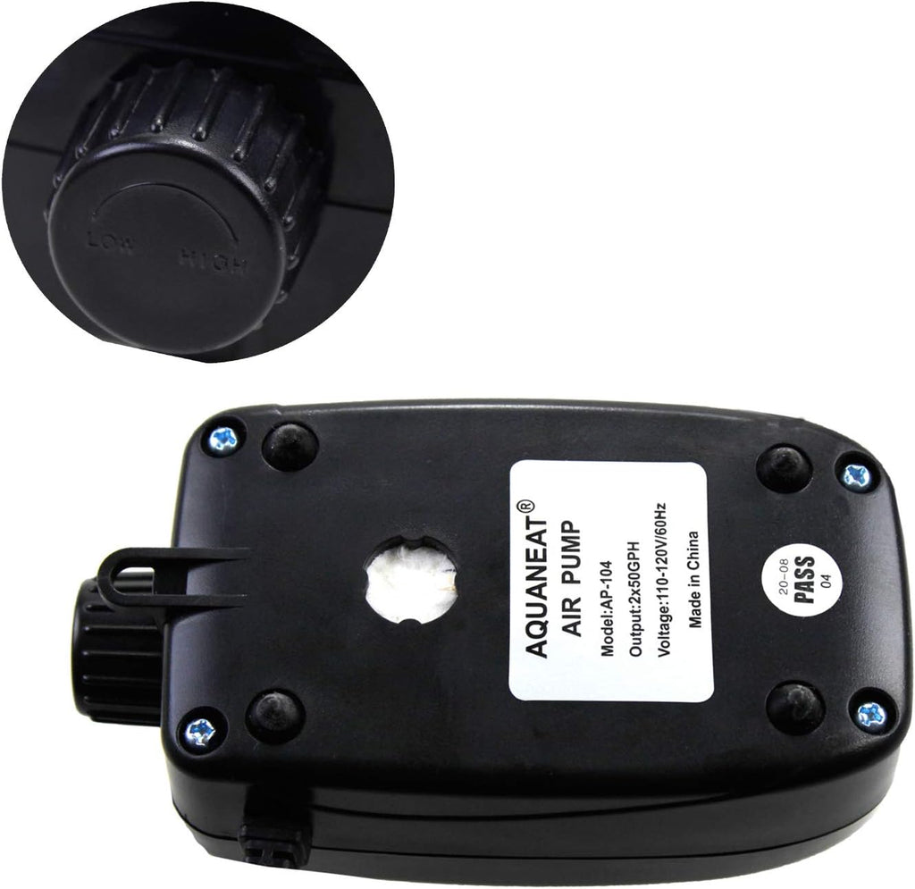 Aquarium Air Pump, 100 Gal Fish Tank Air Pump, Hydroponic Oxygen Aerator with Airline Tubing, Bubbler Stones, Check