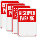 (4 Pack) Large Reserved Parking Sign, 18"x12" Reflective Aluminum Metal Write-On Sign, Rust-Free, Weather Resistant