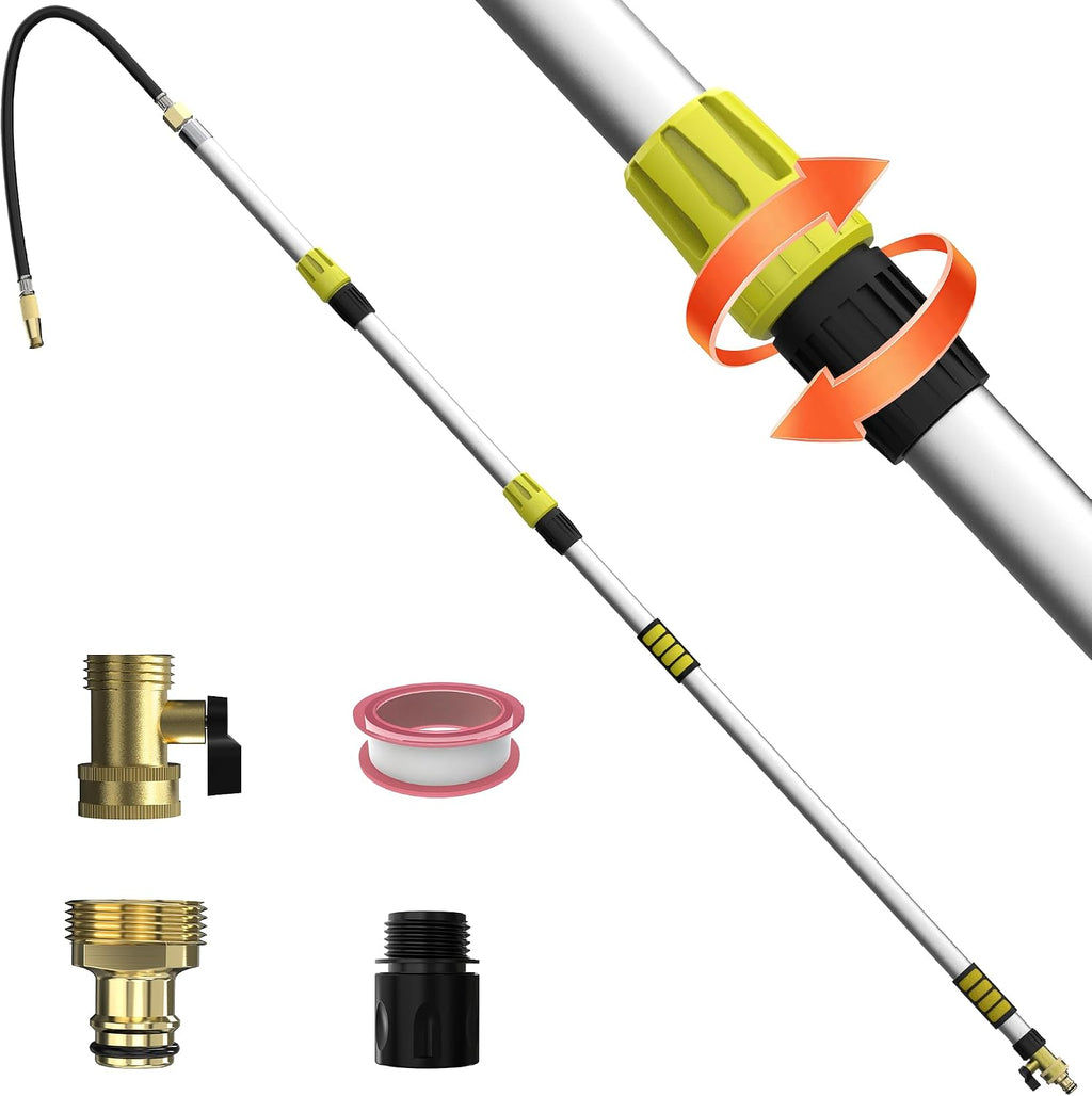 18FT Reach Gutter Cleaning Tool, Gutter Wand with Hose Attachment