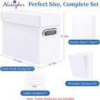 Comic Book Storage Box with Dividers, Thickened Cardboard Comic Short Box with Lid Holds 150-175, Comic Book