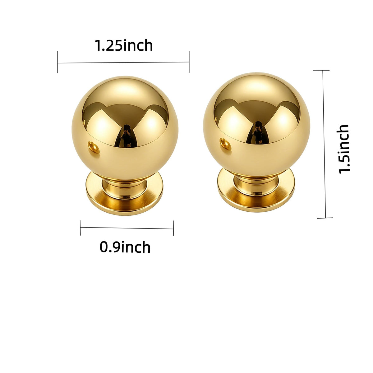 5 Pack 1-1/4 inch Unlacquered Brass Large Cabinet knobs, 100%-Solid-Brass knobs, Round Cabinet Pulls. Suitable for