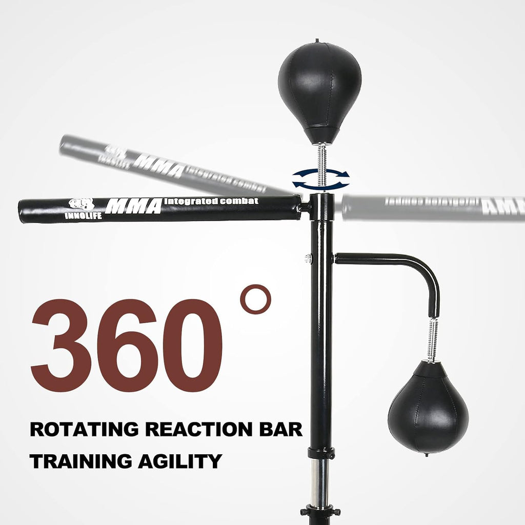 Boxing Spinning Bar Punching Bags MMA Training & Home Gym Workout | Punching Bag with 2 Speed Ball for Adults and Youth
