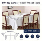 Tablecloth Cotton Tabletop 60x102 (8-10 Seats) White