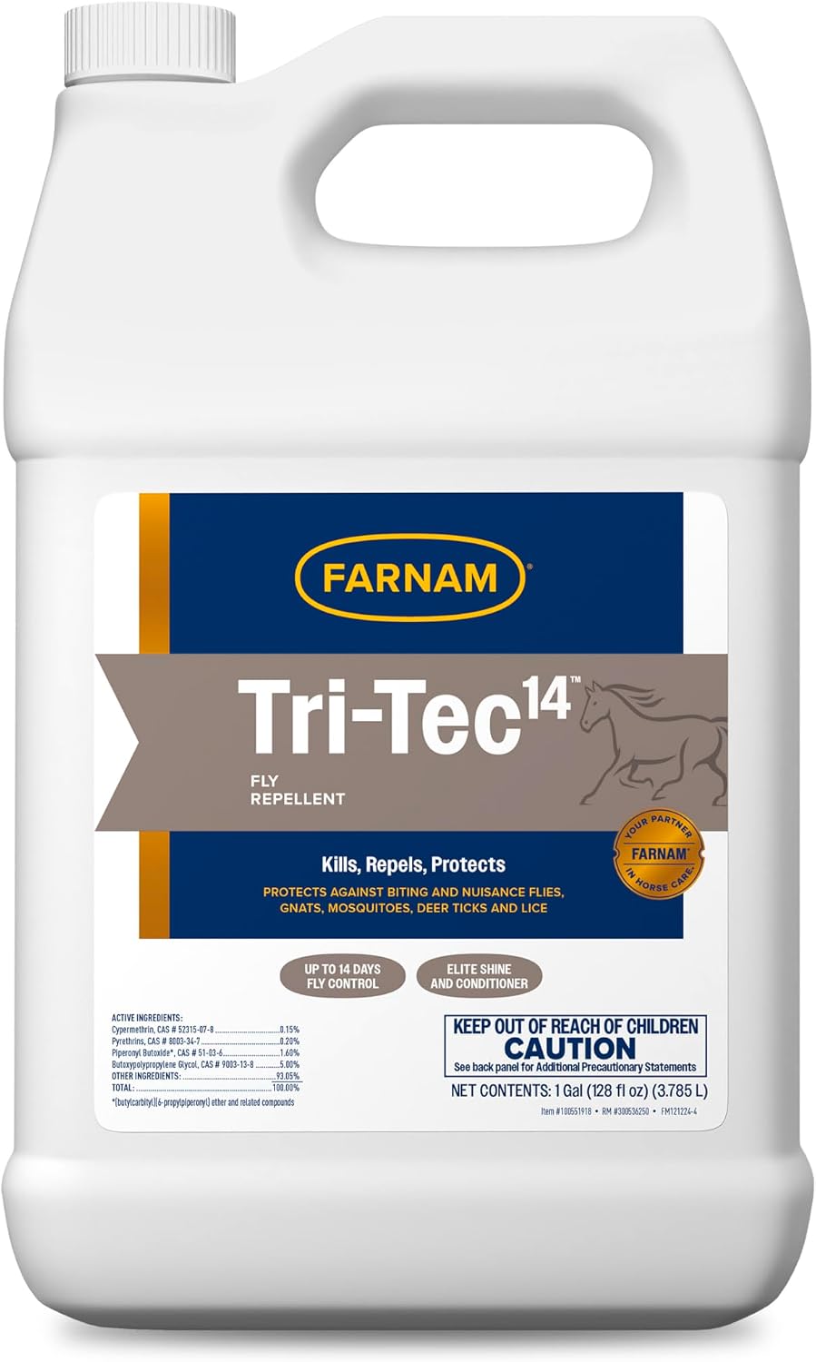 Tri-Tec 14 Fly Spray for Horses, Protects for Up to 14 Days, 128 oz