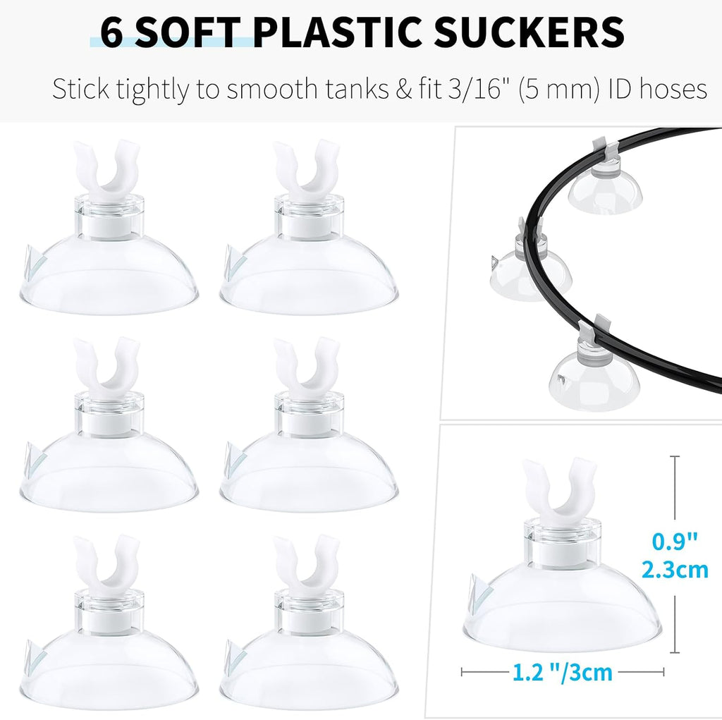 26 Feet Aquarium Air Tubing Standard 3/16" Airline Tubing Air Pump Accessories with Air Stones, Check Valves, Suction