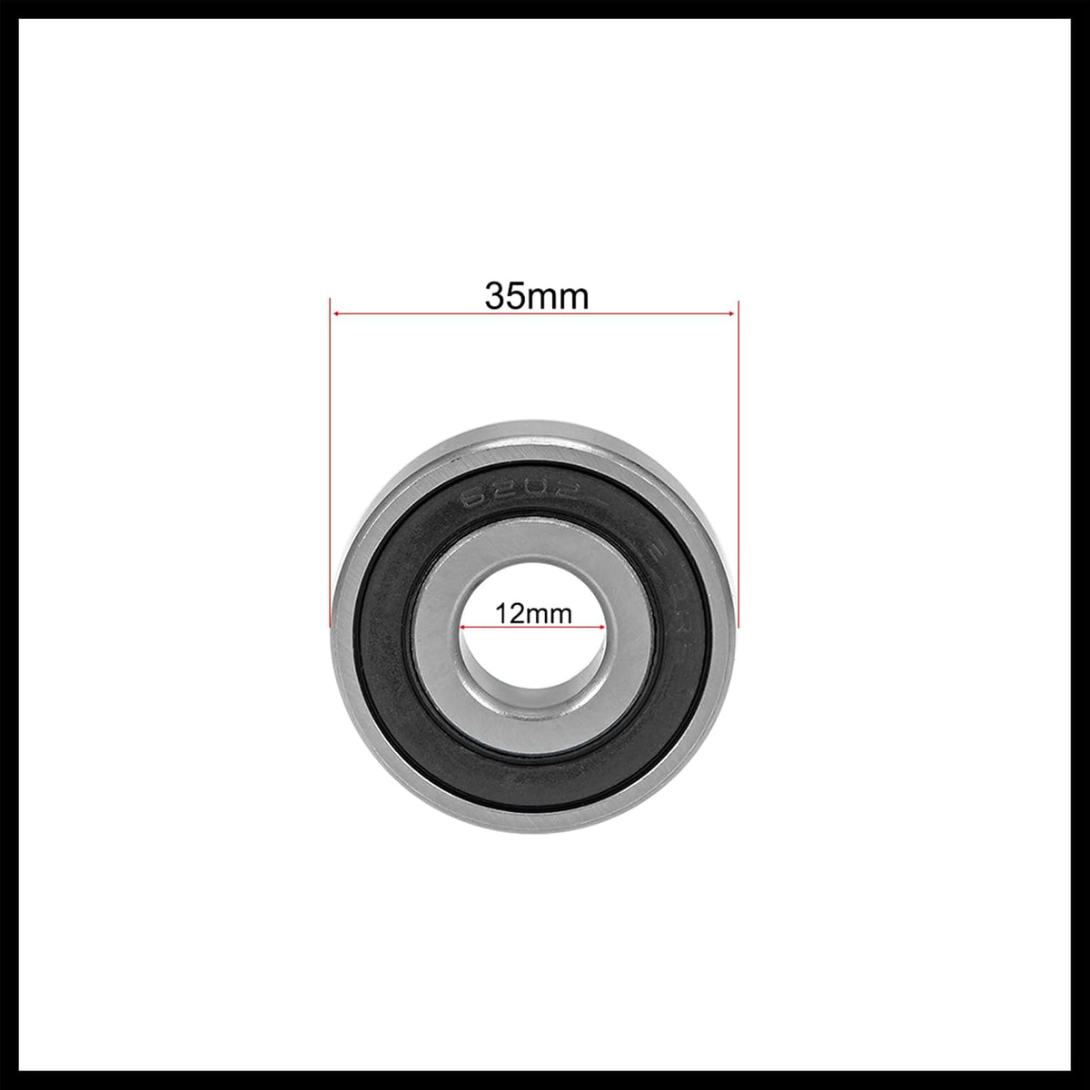 6202-12-2RS Deep Groove Ball Bearing 12x35x11mm Double Sealed Chrome Steel Z2 Lever Bearings Replacement Durable Material