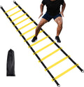 12 Rungs Agility Ladder Set, Training Ladder with Steel Stakes and Carry Bag for Soccer, Speed Fitness Feet Training