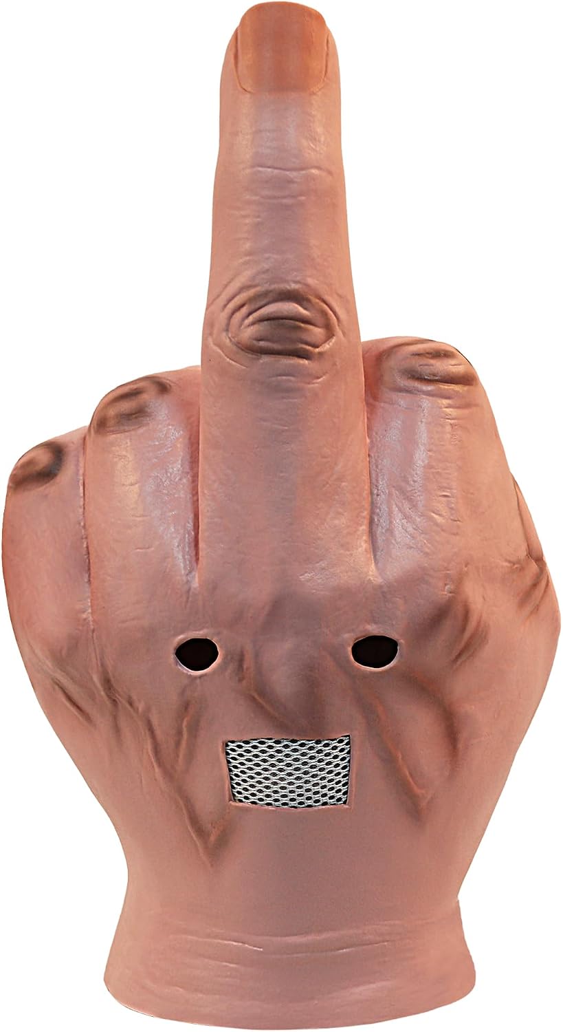 Middle Finger Funny Head Mask Costume Party Prop Adult Middle Finger Mask