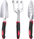 Garden Tool Set, 3 Pieces Aluminum Heavy Gardening Kit Including Hand Shovel, Transplant Shovel and Hand Rake with