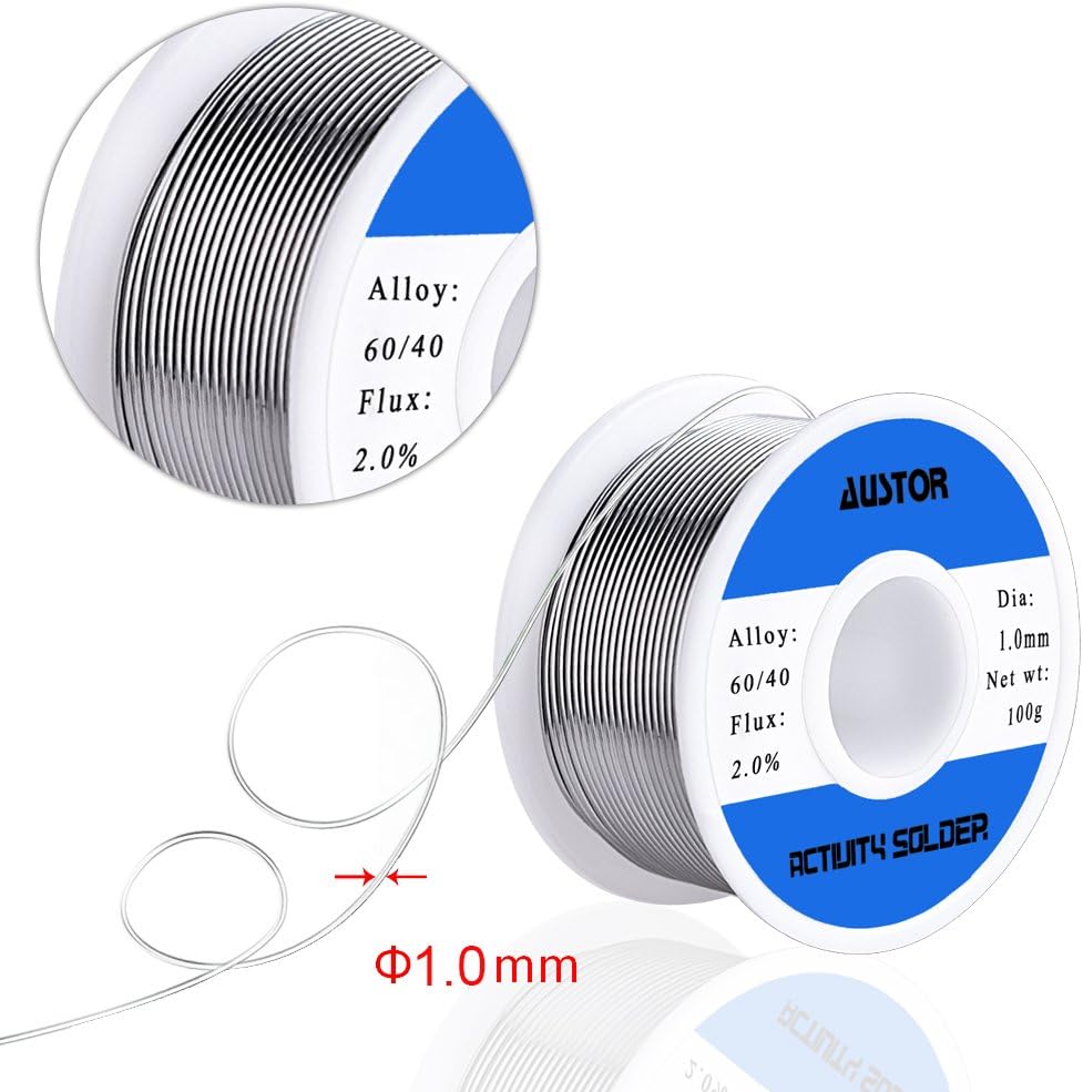 AUSTOR 60-40 Tin Lead Rosin Core Solder Wire for Electrical Soldering