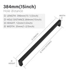 2 Pack 15 Inch Matte Black Cabinet Pulls, Square Drawer Handles