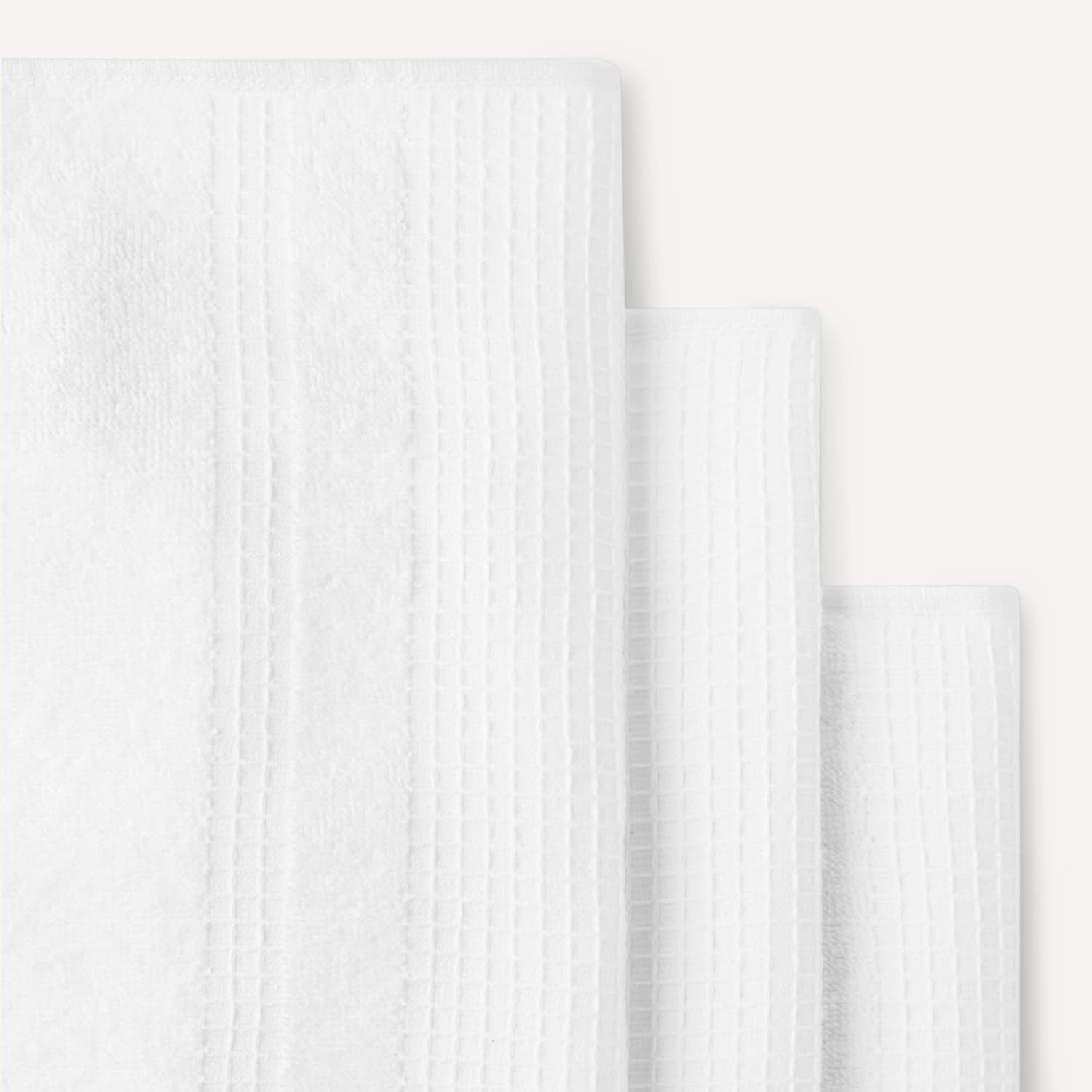 Organic Cotton Waffle Weave Kitchen Dish Towels, Ultra Absorbent, Quick Drying, Lint-Free, 15 x 25 inches, 6-Pack