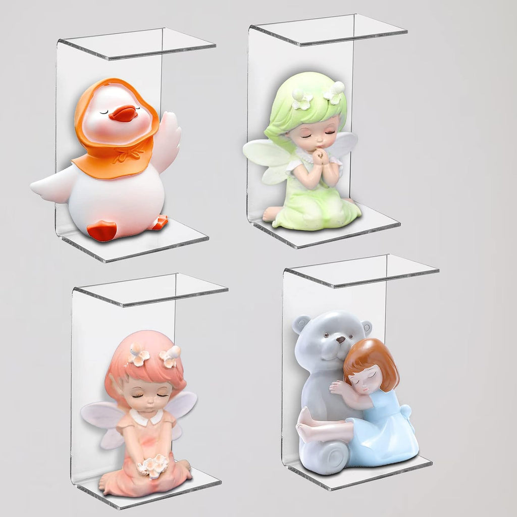 16 Pack Clear Acrylic Display Risers, 4.4" x 3.2" x 2.2" Display Stand for Figures, Buffets, Dessert, Cupcakes