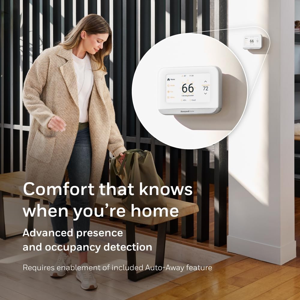 X7S Smart Wi-Fi Programmable Thermostat, White | Humidity Monitoring, 4.3" Customizable Touchscreen Display, Sensor