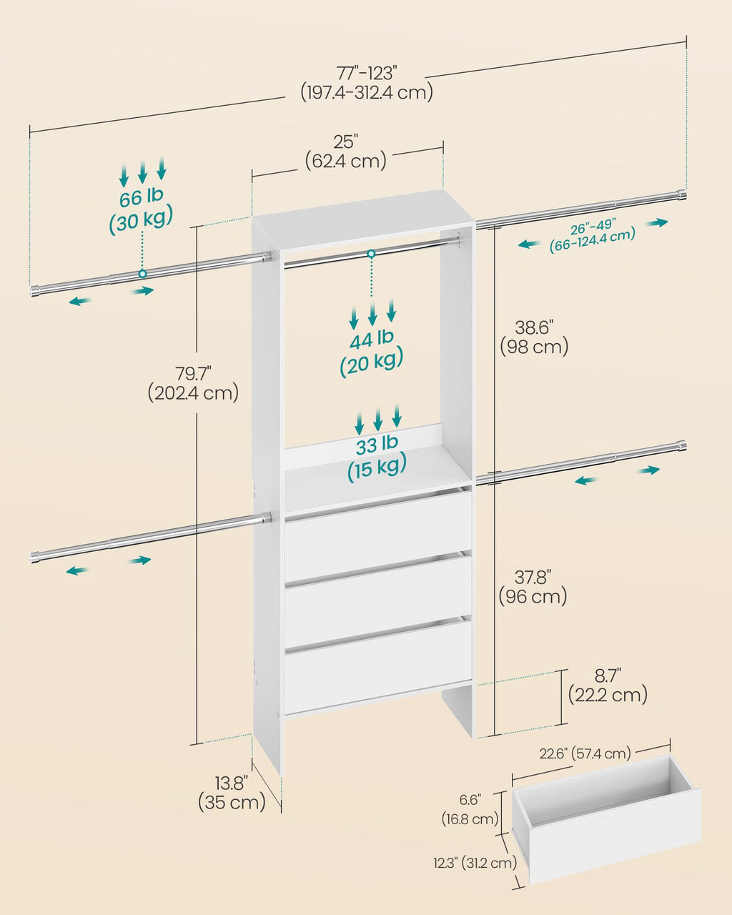Closet System, Customizable Walk-In Closet Organizer System