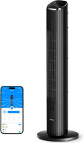 36 in. Black Tower Fan for Bedroom, 5 Modes 8 Speeds up to 25ft/s | Smart Floor Fan with App/Voice Control, Temp