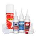 CA Glue with Activator Kit – Thin, Medium & Thick 2 oz Bottles with 6 oz Accelerator – Premium Cyanoacrylate Super