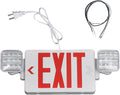 Red Exit Sign with Emergency Lights, 1.0 Meter Plug in Exit Sign with Battery Backup Lights for Business, Commerical