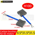 4PCS MEIMRSHLY DC Motor Carbon Brush H100 for Leeson Motor (ZL80-14) 6H2 01/02 9.5 * 31.5 * 31.5
