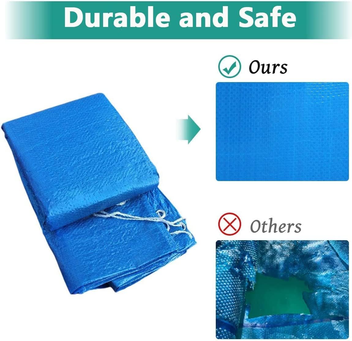 Solar Heating Round Pool Cover, Blue, 12 Ft