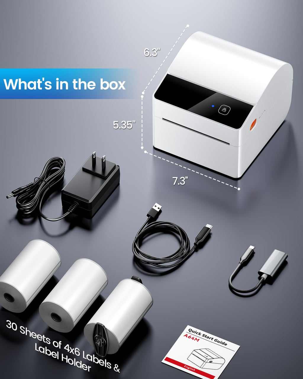 Bluetooth Thermal Label Printer with 750 Pcs Labels