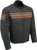 Men’s CE Armored All-Season Motorcycle Jacket - Large | All Seasons, Impact Protection ,Textile Racer Design, Vented