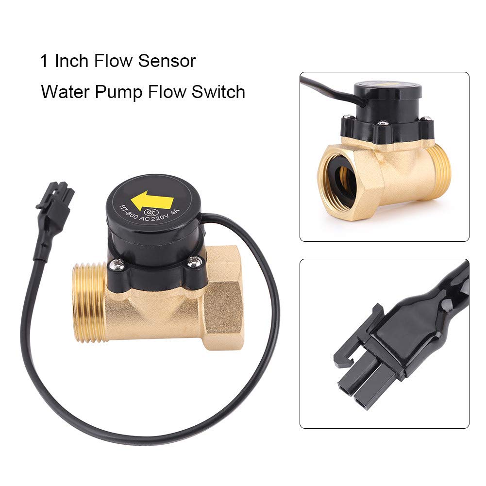 Jeanoko 1 Inch Switch Water Switch HT-800 G1 Thread 220V Sensor Automatic High Temperature Control Switch for Low Pressure Ignition Male Thread