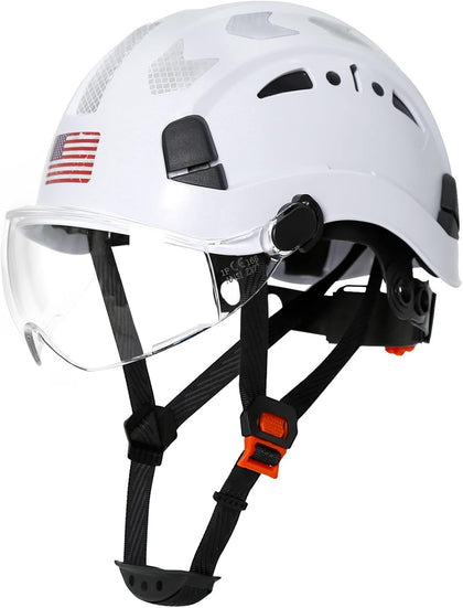 Construction Safety Hard Hat - ANSI Z89.1 Type Ι OSHA Approved Safety Helmets with Chin Straps Lightweight Reflective
