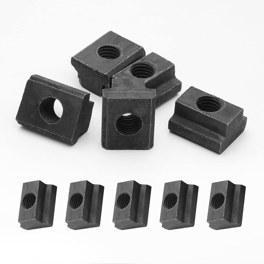 M10 T-Slot Nut, Black Oxide Finish, 5 PCS, 3/8 Threads
