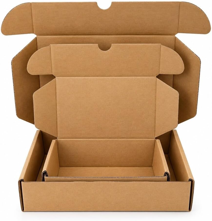 Kraft Shipping Boxes 9x6x3", Corrugated Cardboard Mailer,50 Count