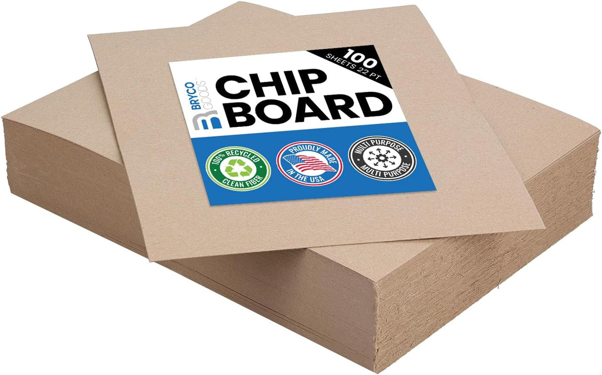 Chipboard Sheets 8.5" x 11" - 100 Sheets, 22-Point, Made in USA