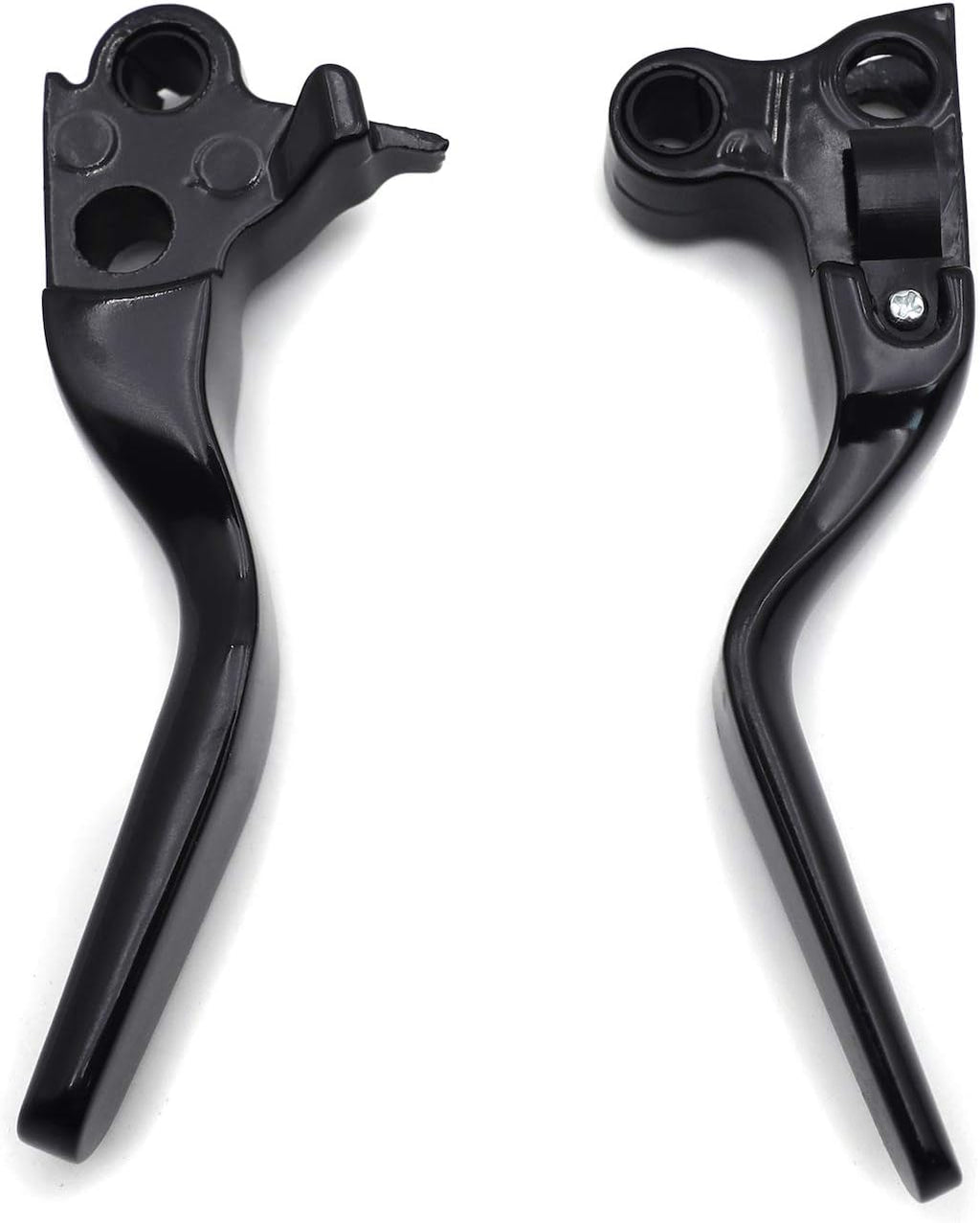 HTTMT- Black Smooth Shorty Wide Blade Brake Levers Compatible with 96-03 XL 96-Later Dyna 96-14 Softail 45075-07, 45459-07 [P/N: MT241-020ST-BK]