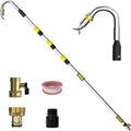 24FT Reach Telescopic Gutter Cleaning Tool, 8-15FT Gutter Cleaner from the ground with 360°Rotatable Duckbill Metal
