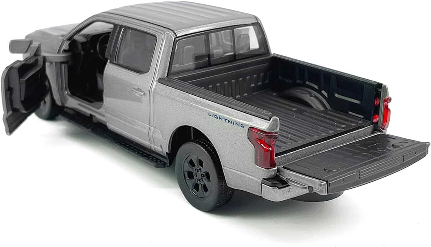 1:36 Scale 2022 F-150 EV Lightning Platinum Pickup Truck SUV Model Toy Car Metal Diecast Toy Vehicle, Doors Open