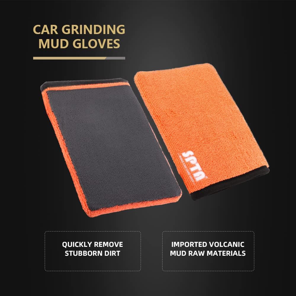 Clay Mitt, Medium Grade Clay Bar Infused Mitt, Synthetic Clay Glove, Car Detailing Glove Quickly Removes