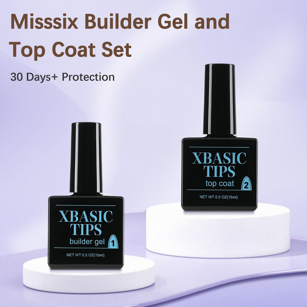 XBASICTIPS French Tip Nail Protecting Builder Gel and Top Coat 15ML | Prevent French Nail Tips Area chipping, Protect
