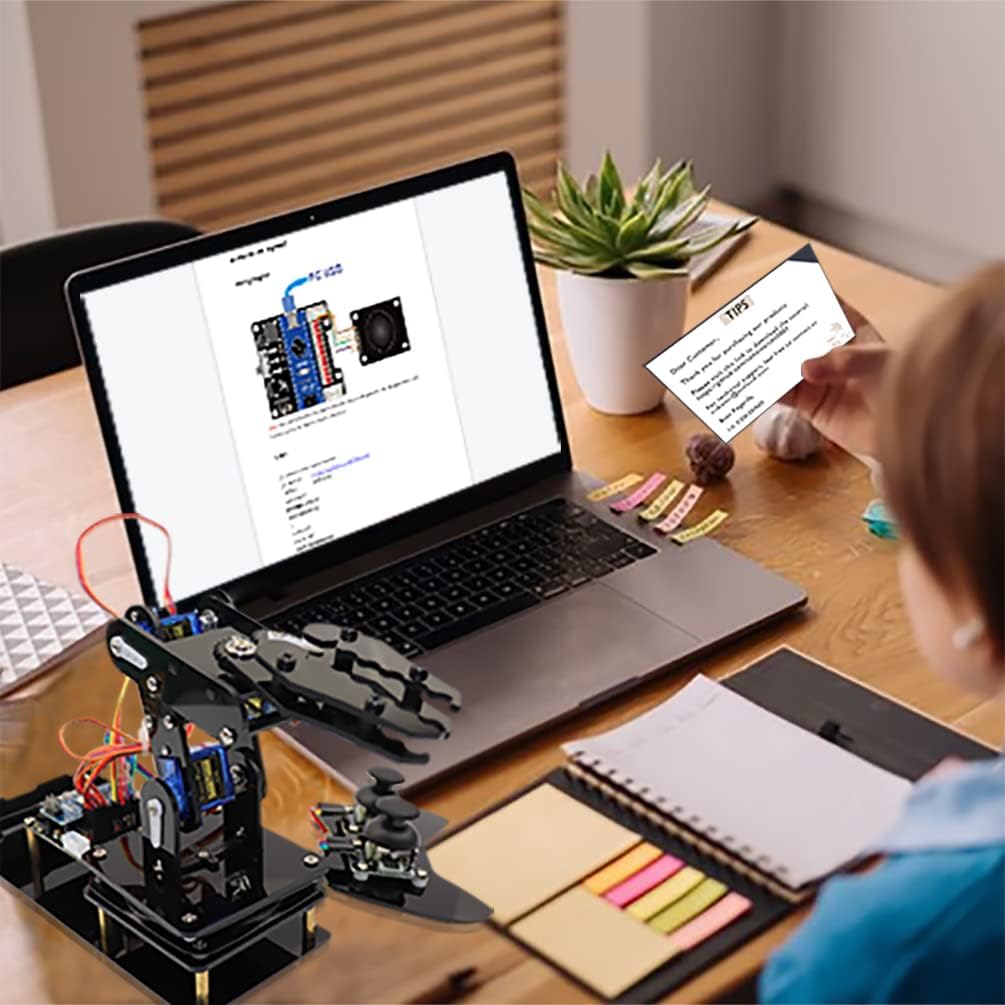 Robot Arm for Arduino, Smart Robot Building Kit That can Memorize and Repeat Movements for Beginners/Teens/Adults to