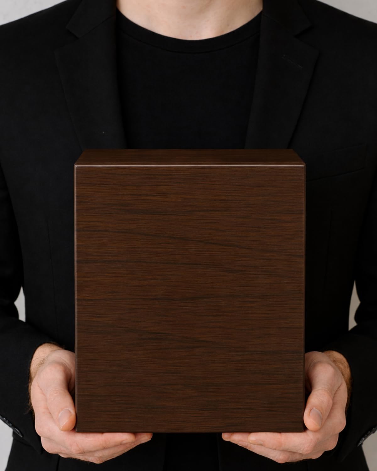 Wooden Cremation Urn for Human Ashes Adult Large Walnut Wood Urn Box TSA Travel Urn Modern Minimalist Memorial Burial